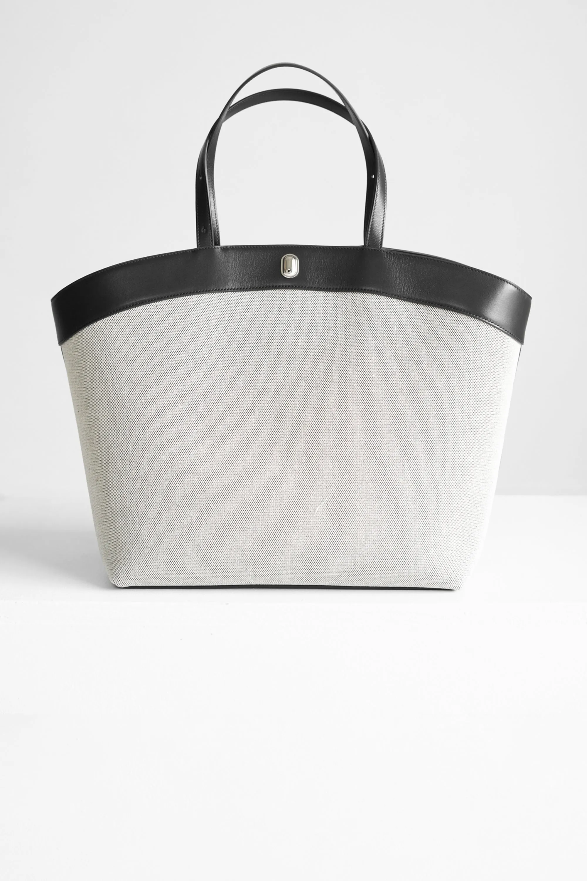 Large Tondo Tote, Black Canvas