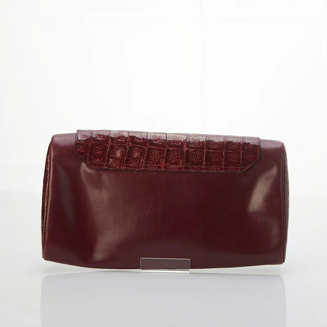 Le Cofuctte Leather Burgundy Clutch Bag