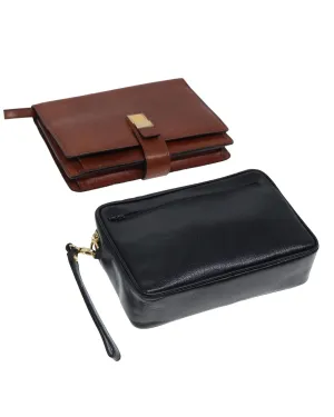 Leather Clutch Bag Set with Dust Bag