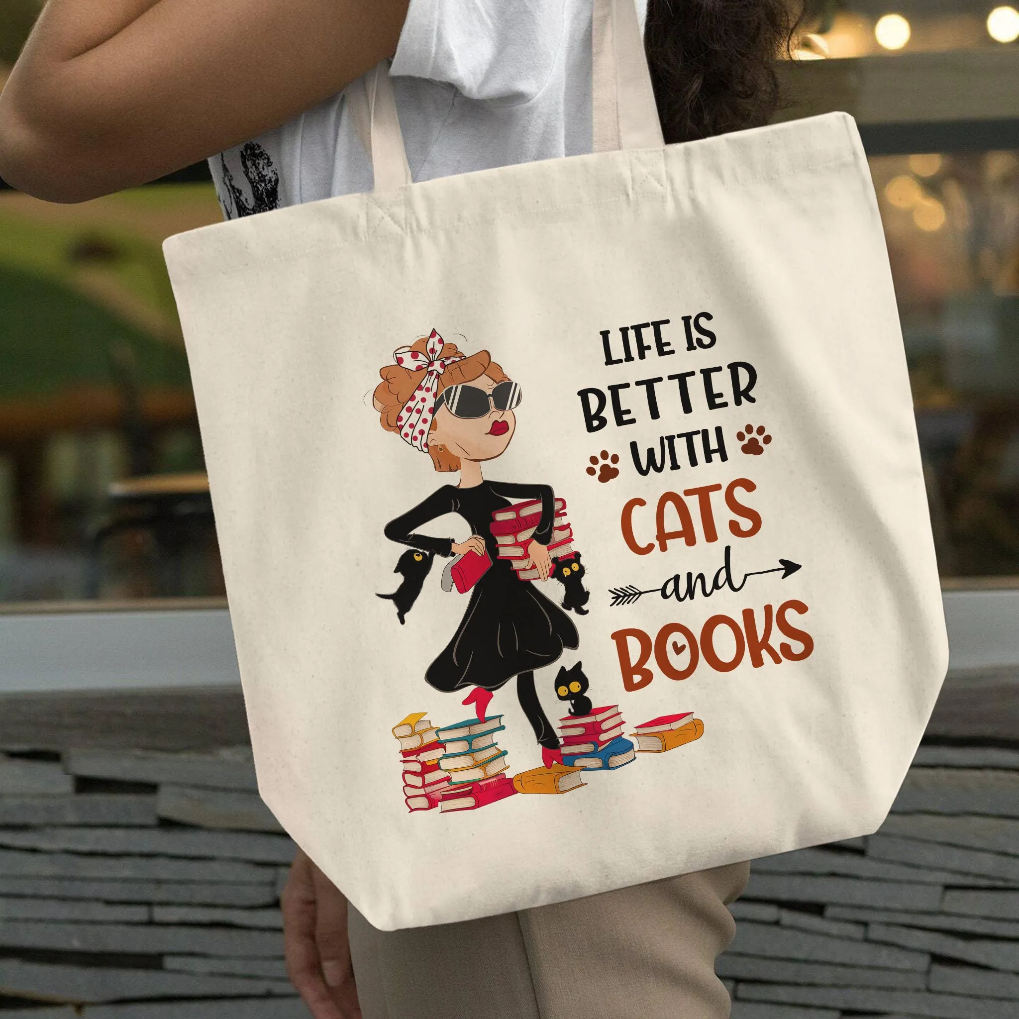 Life Is Better With Cats And Books Book Lovers Gift TBW475