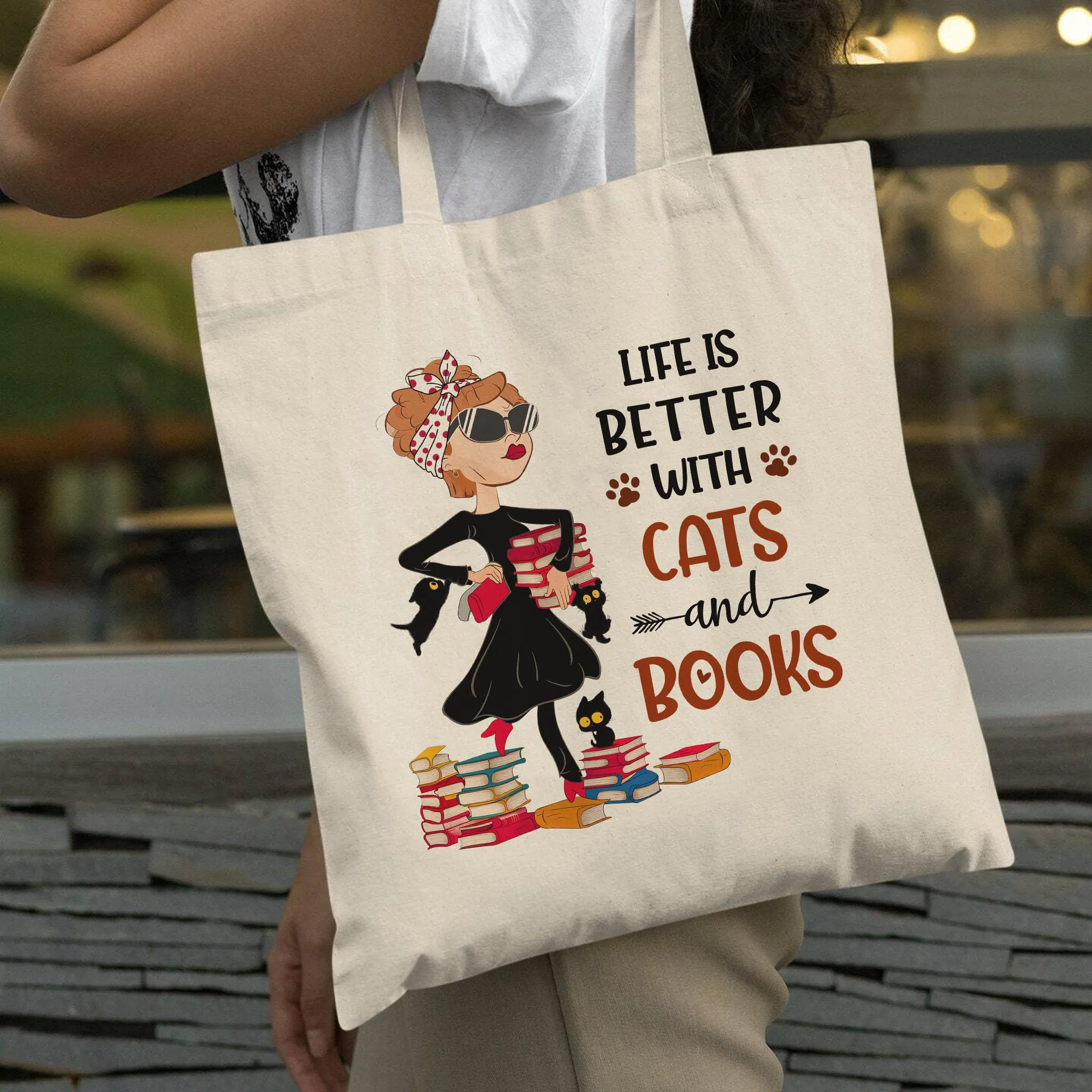 Life Is Better With Cats And Books Book Lovers Gift TBW475