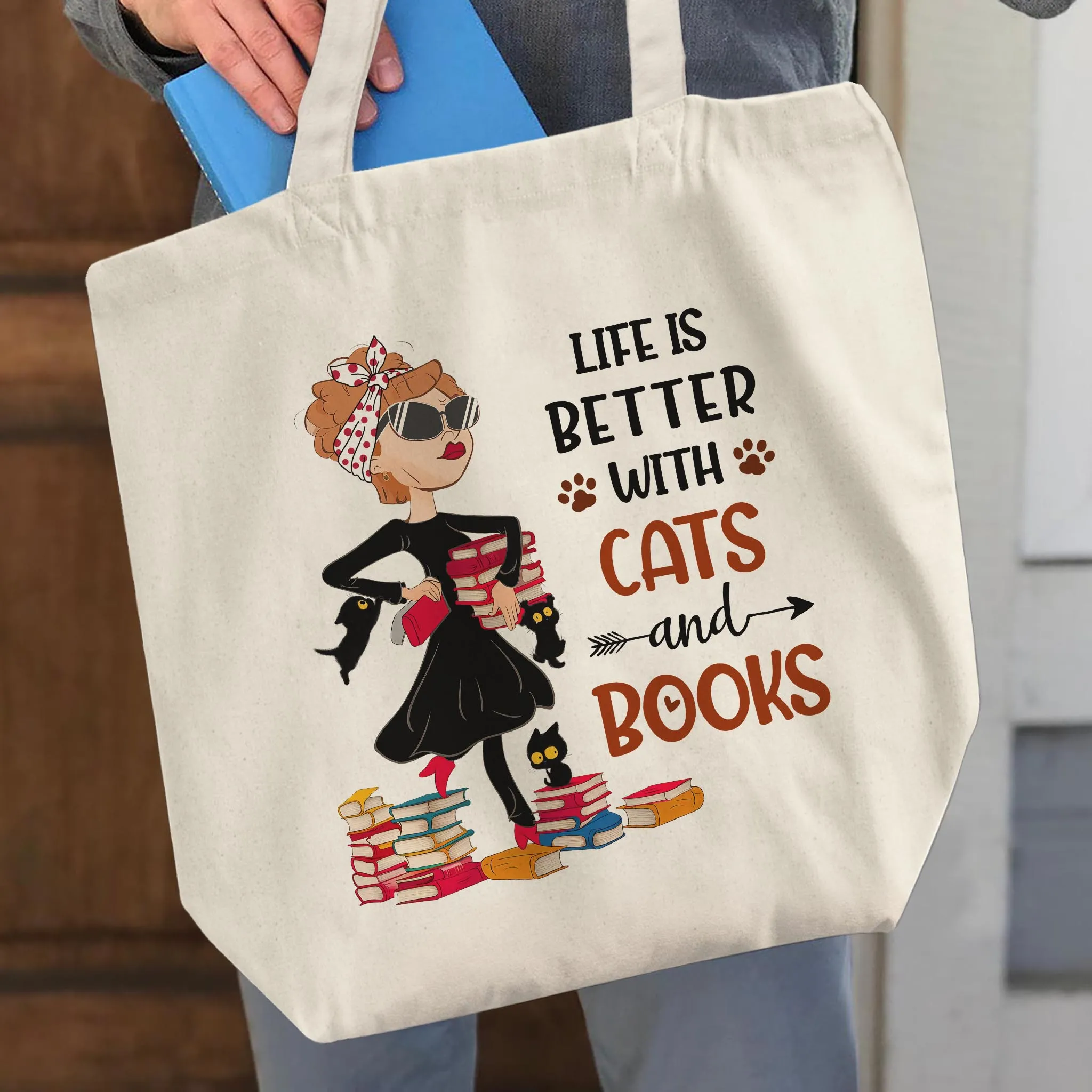 Life Is Better With Cats And Books Book Lovers Gift TBW475