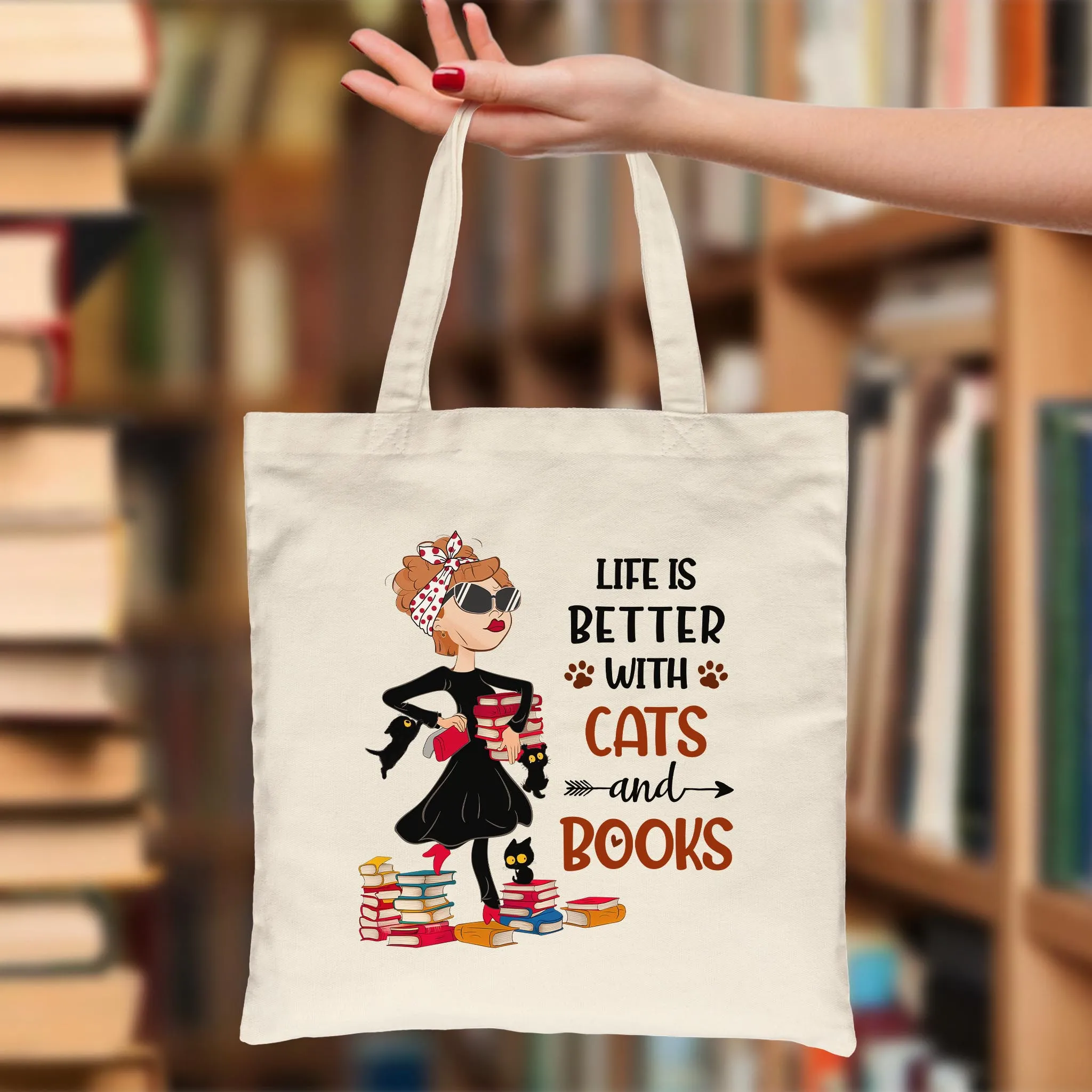 Life Is Better With Cats And Books Book Lovers Gift TBW475