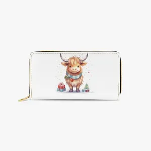 Long Type Zipper Purse, Highland Cow, awd-558