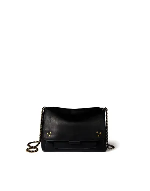 Lulu M Bag in Noir Brass Calfskin