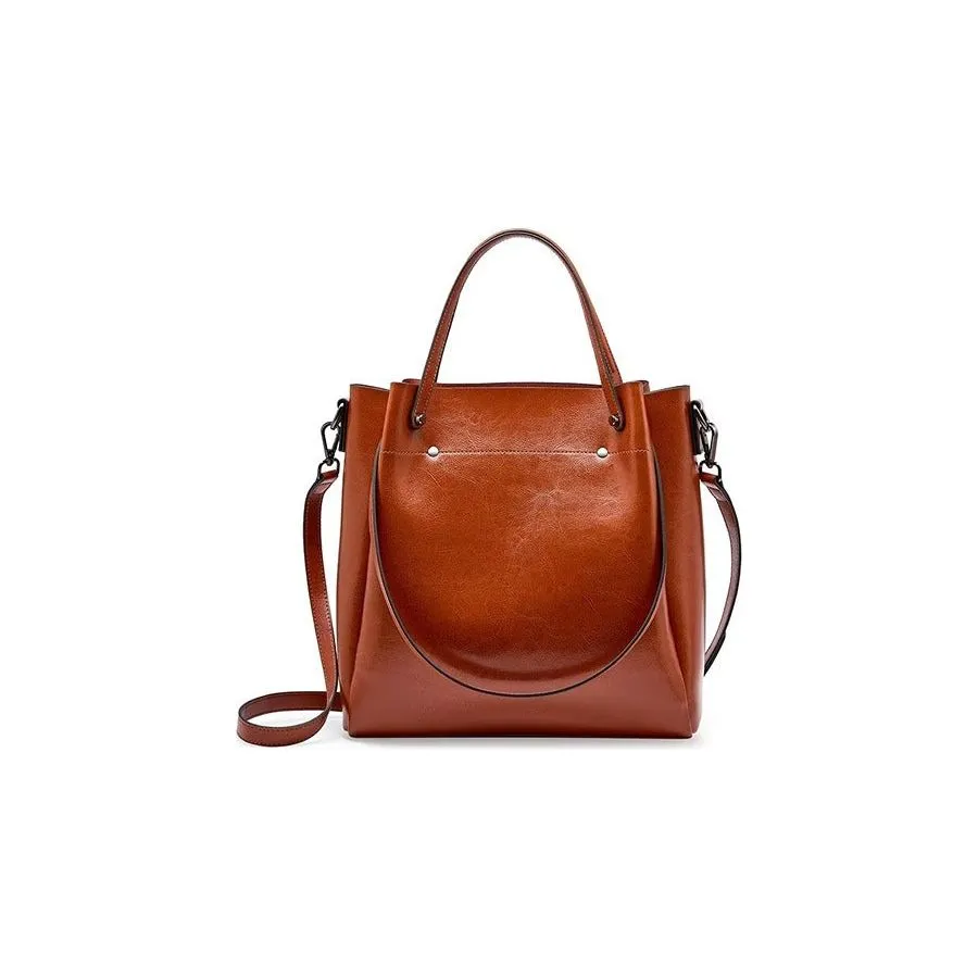 LuxLeather Chic Zipper Closure Shoulder Bag