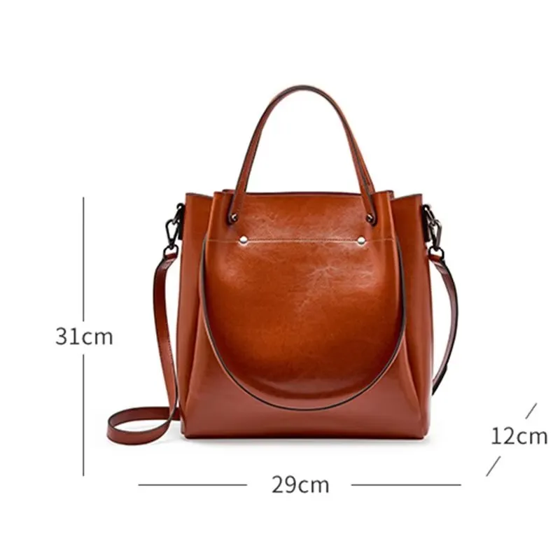 LuxLeather Chic Zipper Closure Shoulder Bag