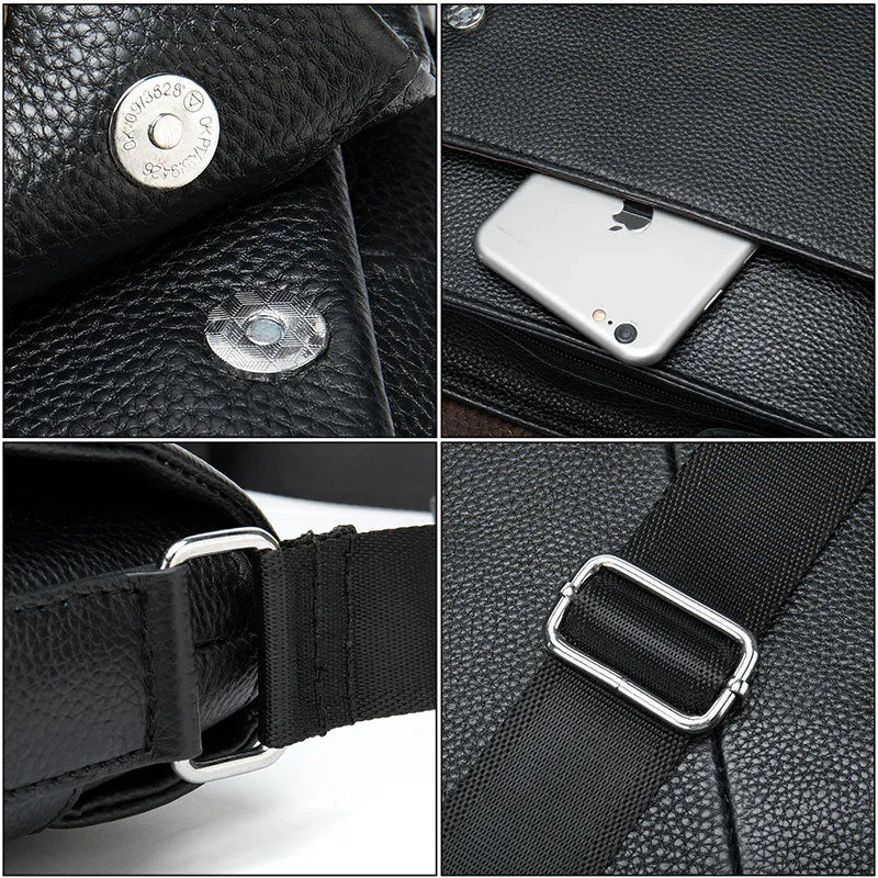 Luxury Exotic Zipper Flap Leather Messenger Bag