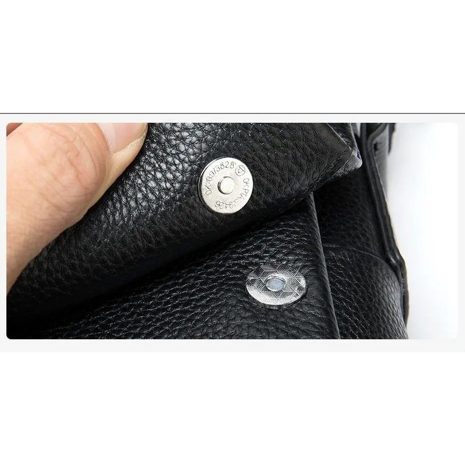 Luxury Exotic Zipper Flap Leather Messenger Bag