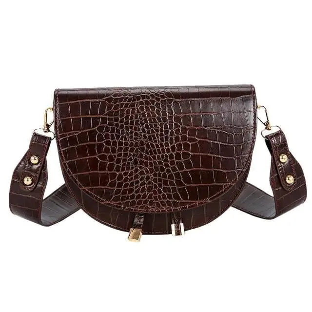 Lynda - Retro Semicircle Leather Handbag