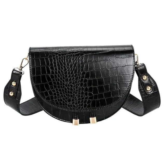 Lynda - Retro Semicircle Leather Handbag