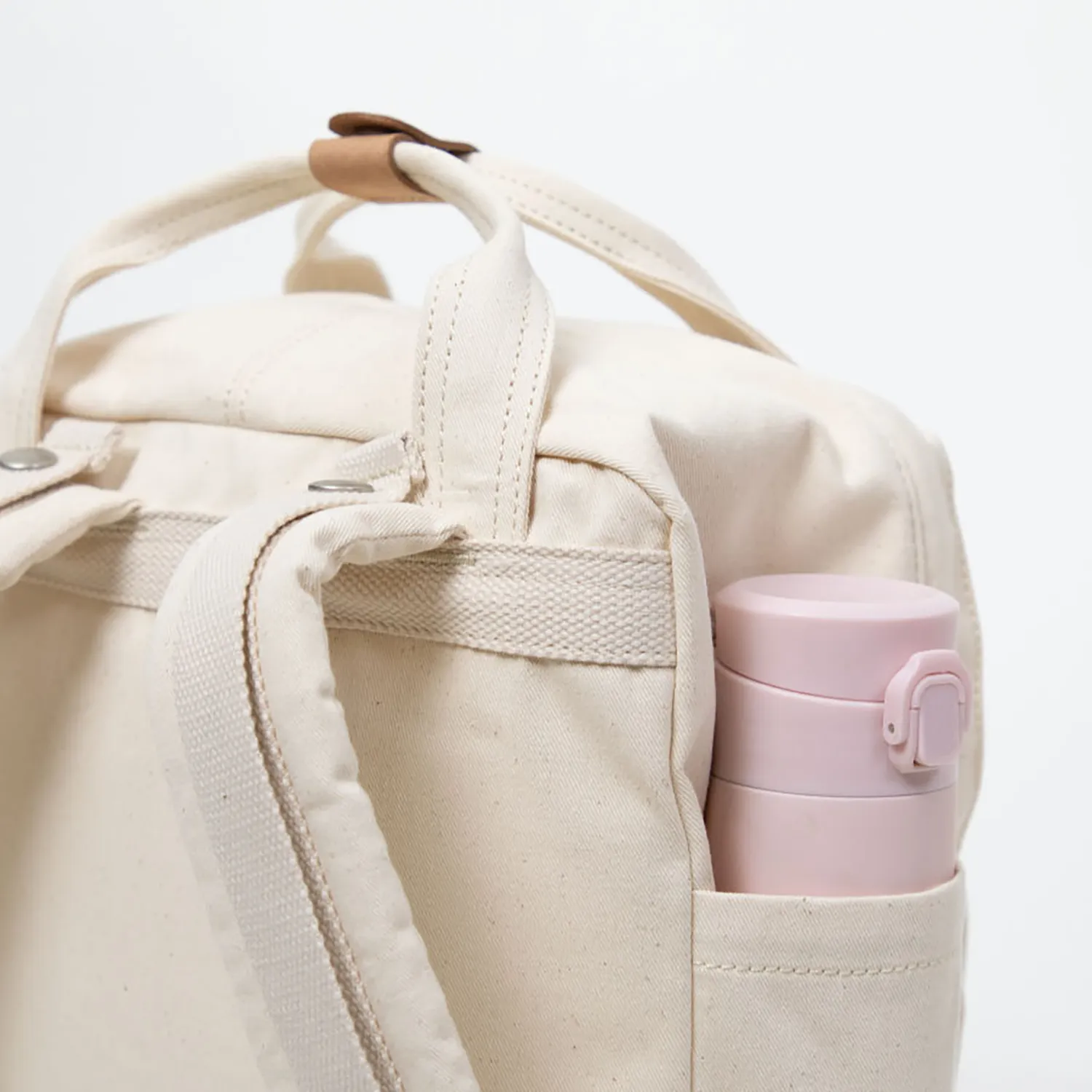 Macaroon Organic Cotton Series Beige Backpack