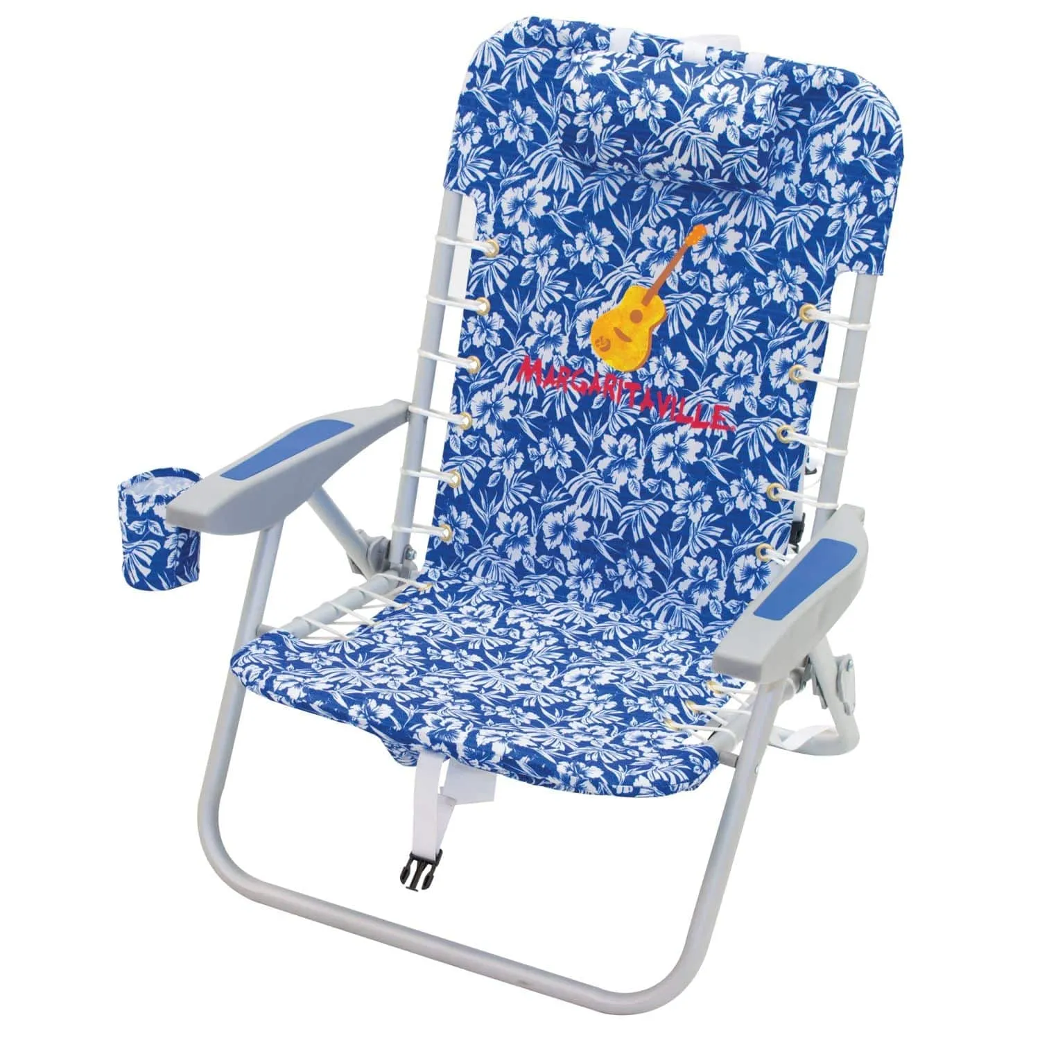 Margaritaville | 4-Position Backpack Beach Chair - Blue Floral