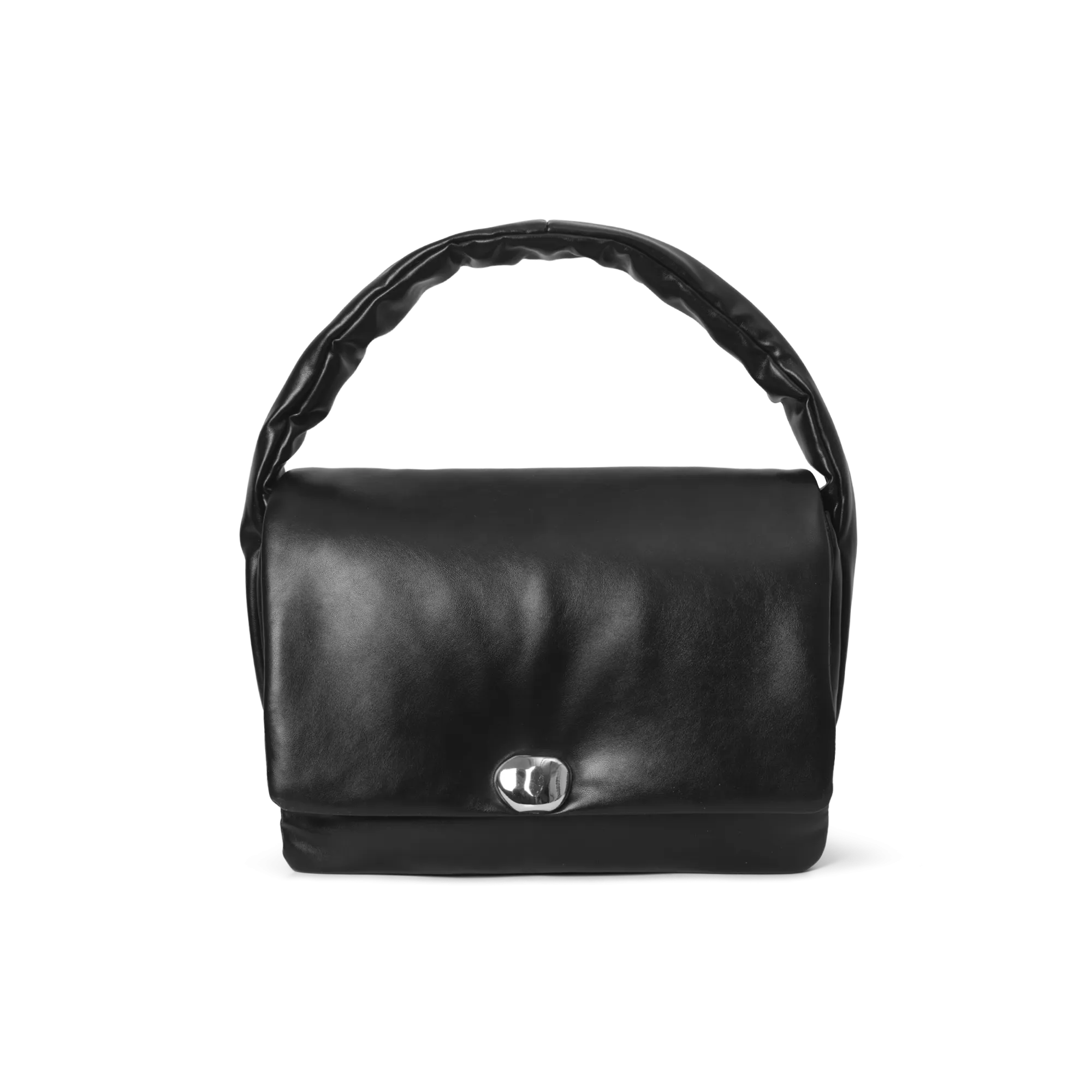 Medium Faux Leather Decor Shoulder Bag