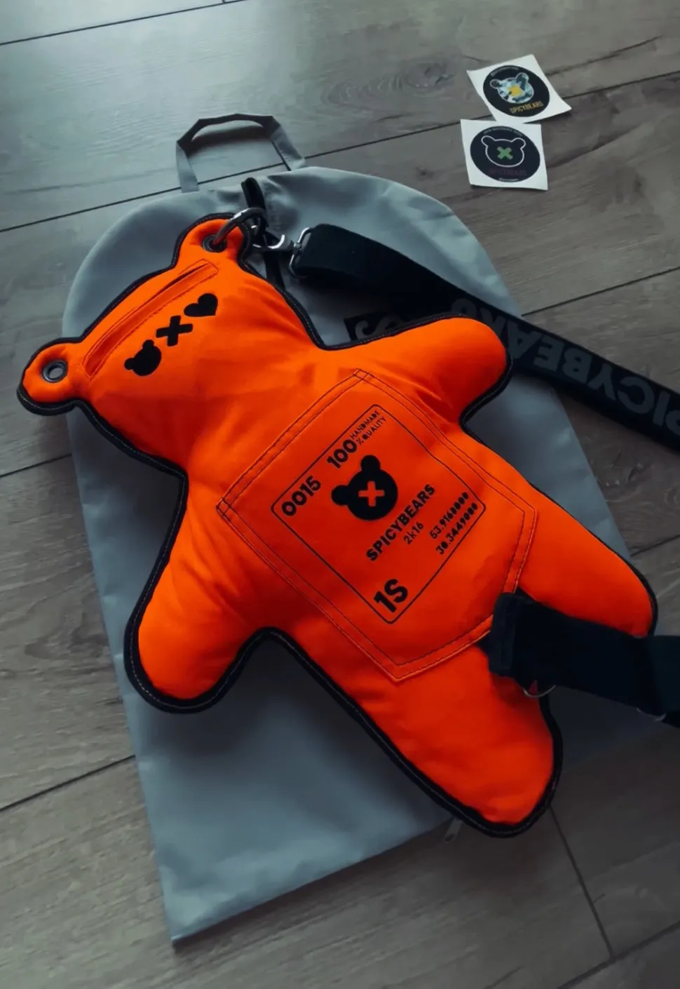 Neon Orange | Black Acrylic Bear Bag