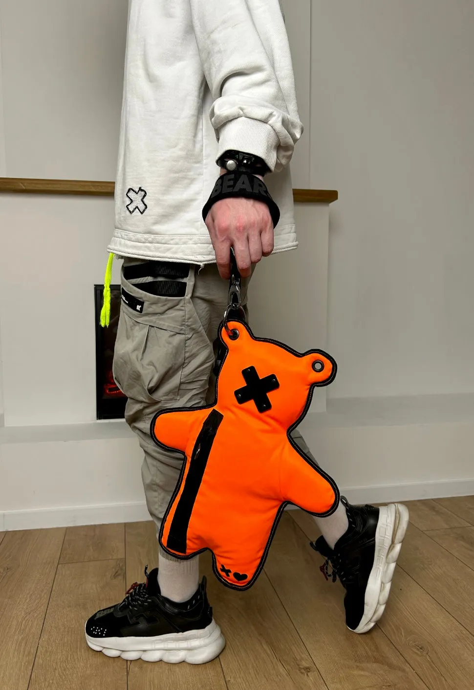 Neon Orange | Black Acrylic Bear Bag