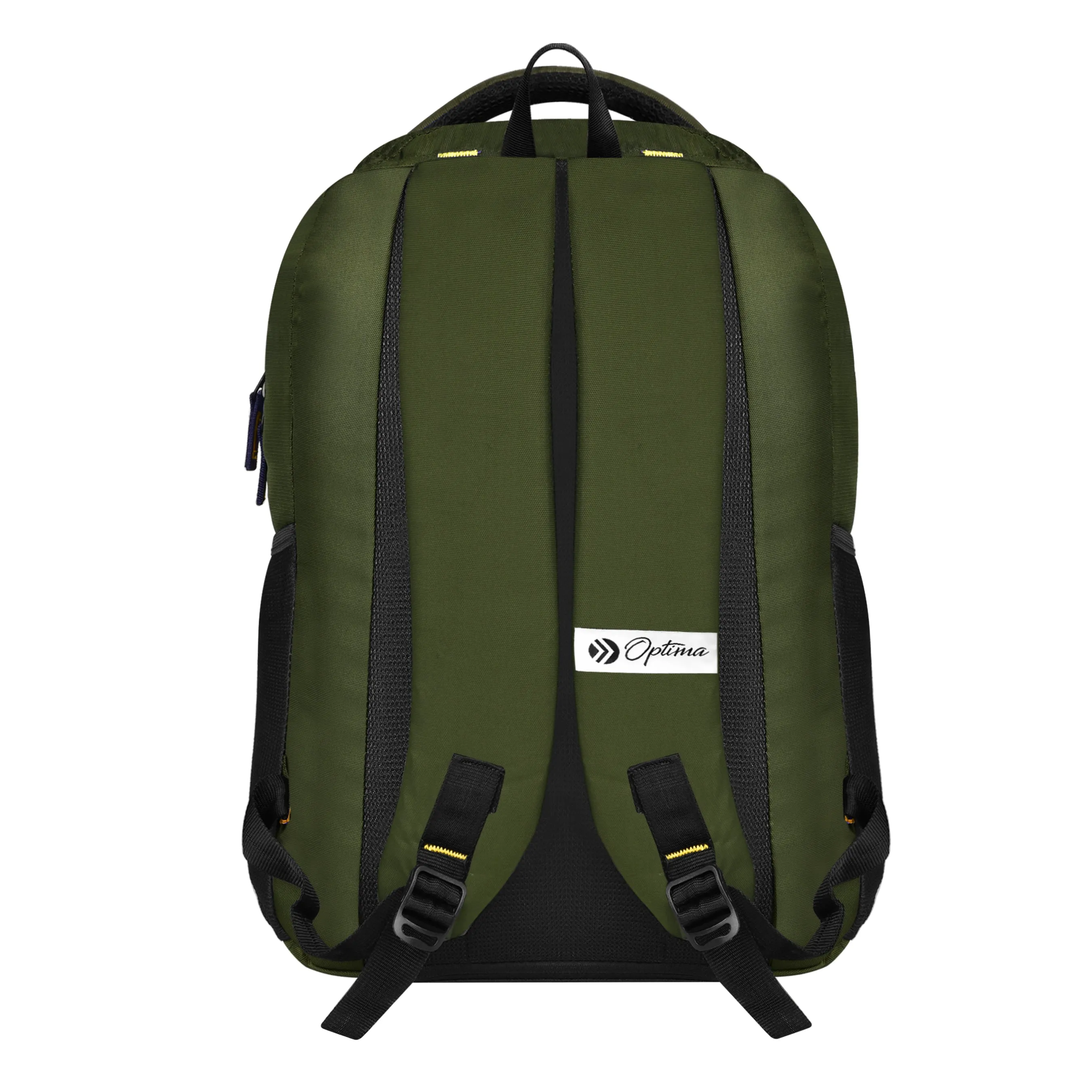 Optima Casual Backpack 28L, 2 Main Compartments, Bottle Pocket, Front Pocket, Padded Shoulder Strap-Green