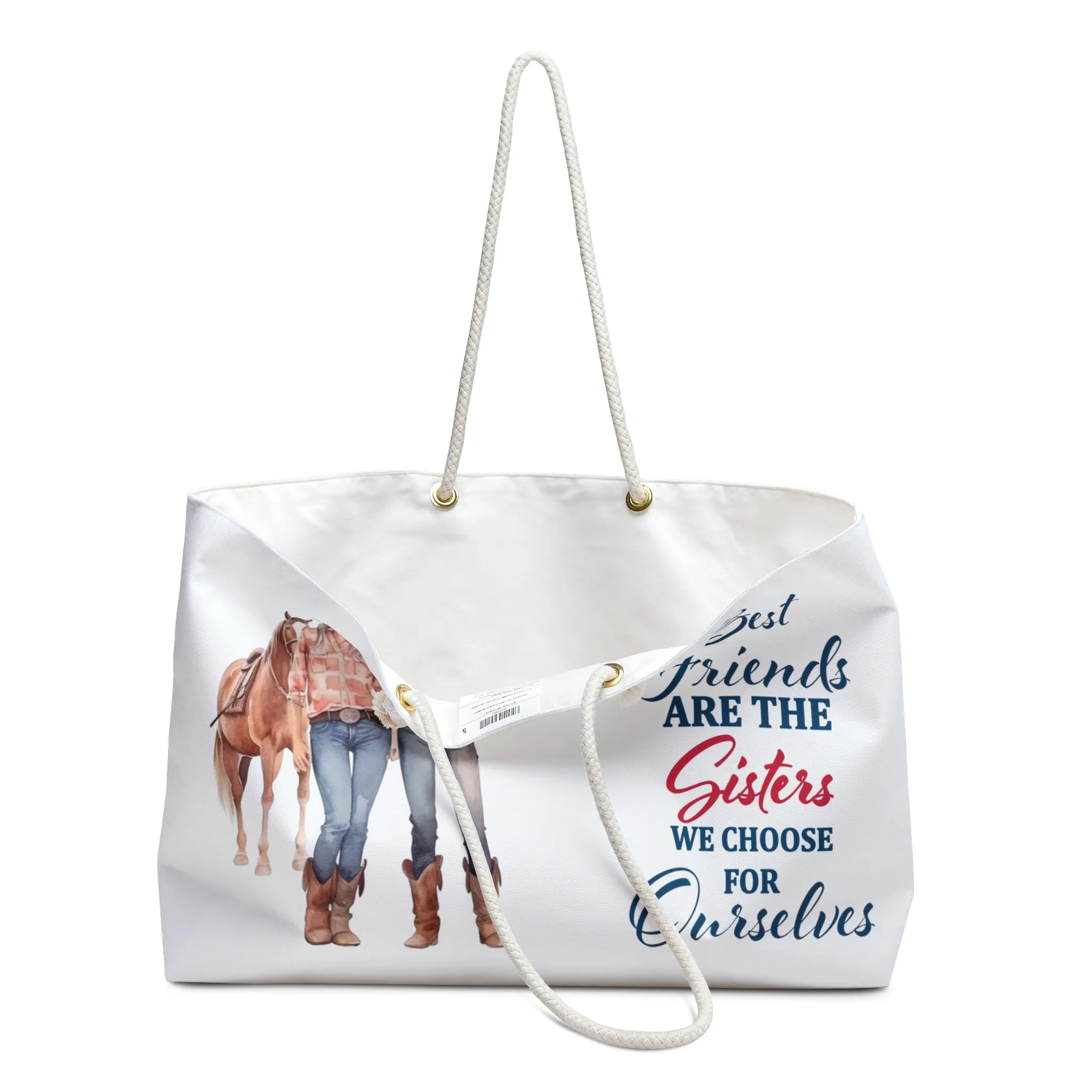 Personalised Weekender Bag, Western, Best Friends, Large Weekender Bag, Beach Bag, Book Bag