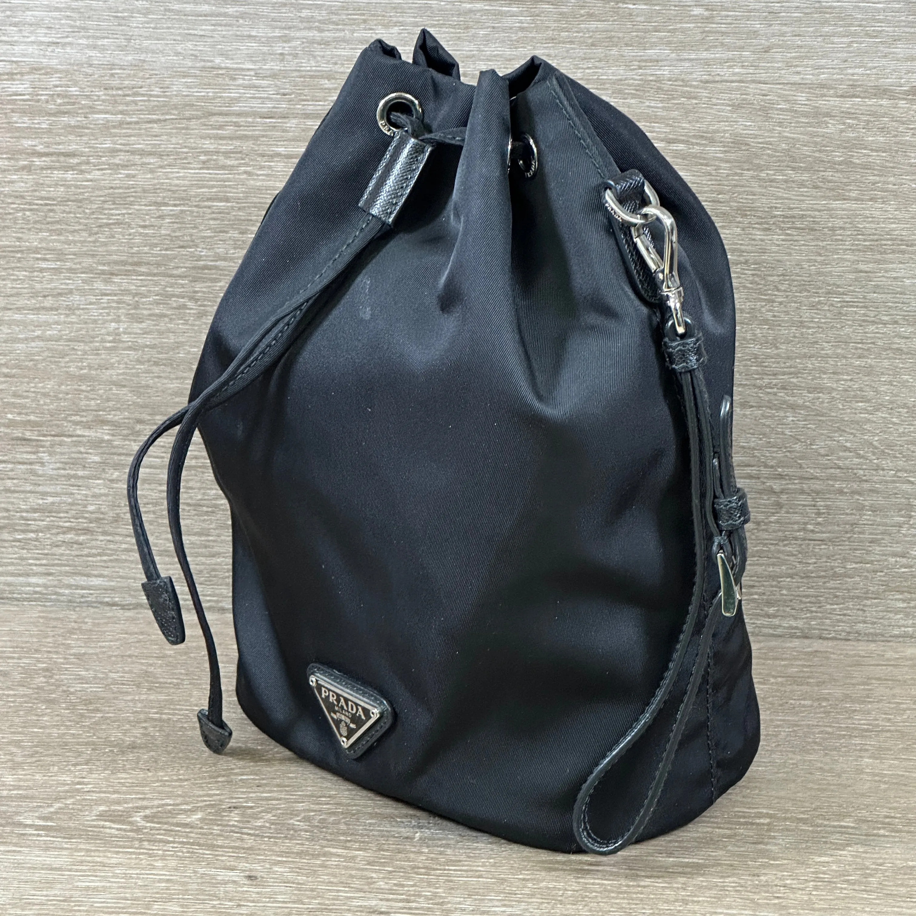 Prada Black Re-Nylon Drawstring Pouch