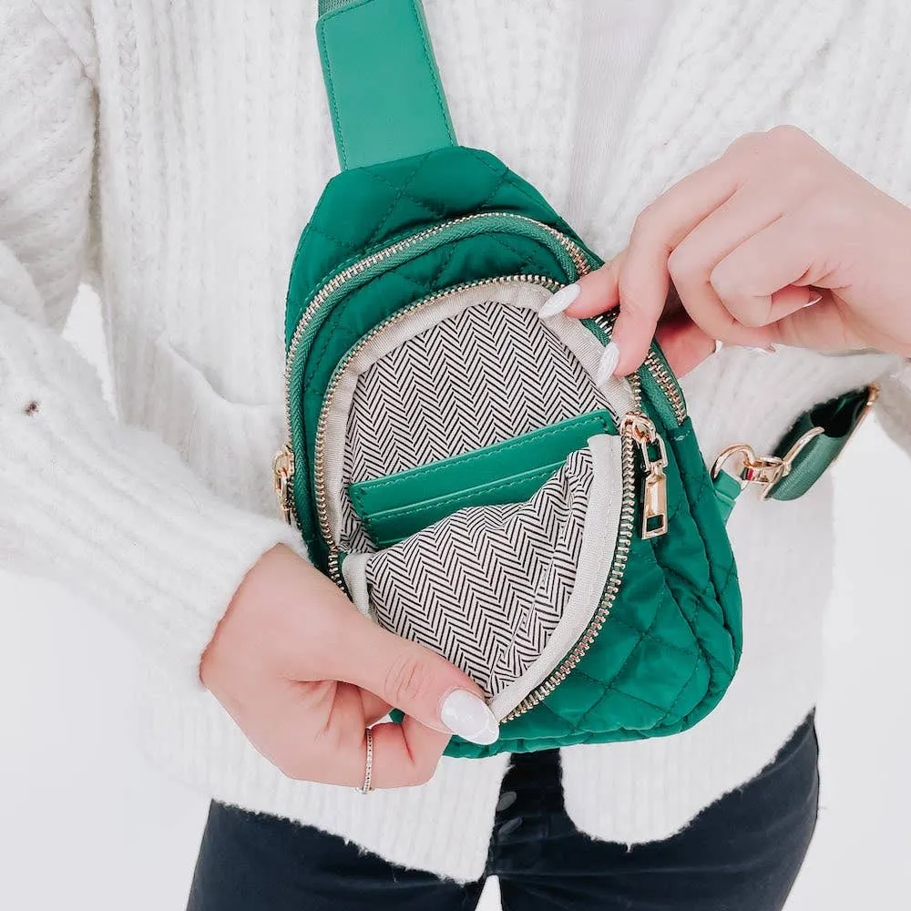 Pretty Simple | Penelope Puffer Bum Bag: Emerald