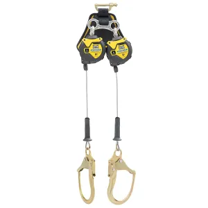 R413008LE-SR 8ft Bantam Twin Leg Leading Edge Self-Retracting Lifeline w/Steel Form Hook