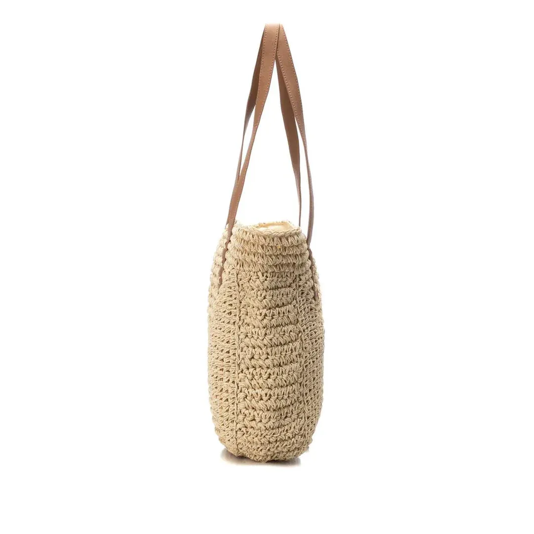 Raffia Vegan Tote Bag in Beige by Refresh