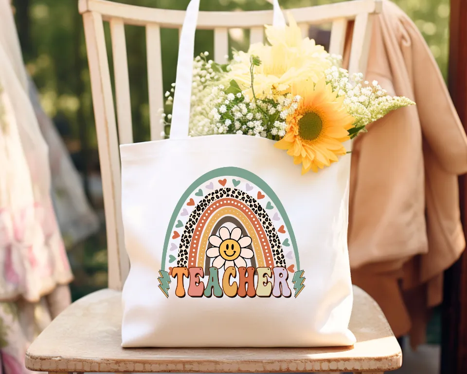 Rainbow Teacher Tote