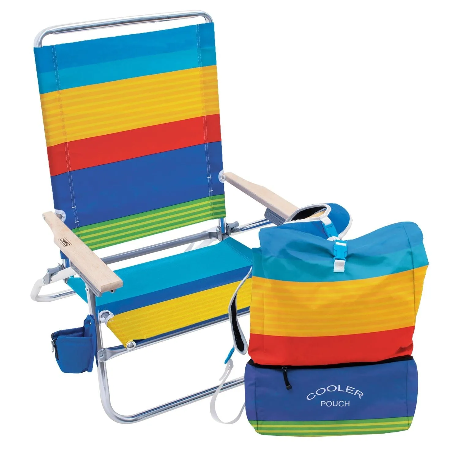 RIO | 12" Aluminum 3-Position removable Backpack Chair - Multi Stripe