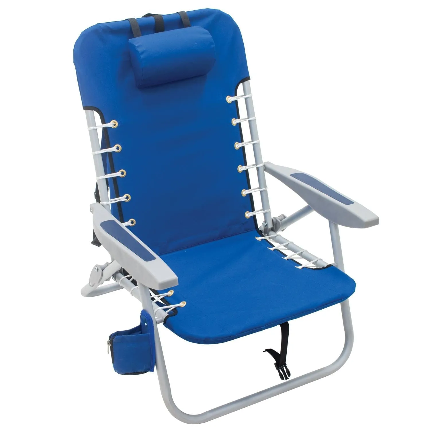 RIO | Lace up aluminum backpack chair- CROSS HATCH BLU