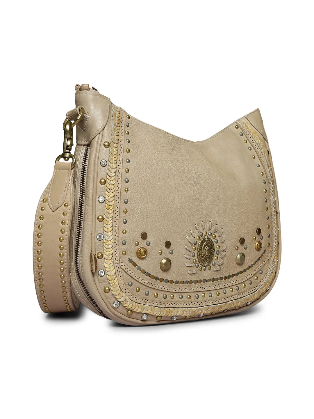 SAVIO: Embellished crossbody leather bag