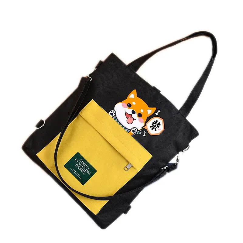 Shiba Inu Kawaii Cartoon Shoulder Bag - Akita Dog Lover Gift Tote Bag