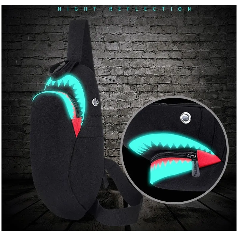 Shoulder Bag: Luminous Shark with power bank