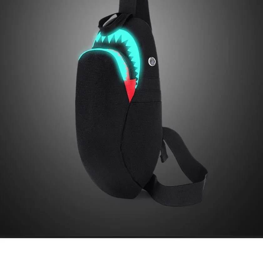 Shoulder Bag: Luminous Shark with power bank