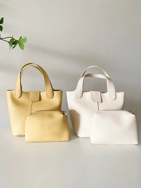 Simple Casual Chic PU Solid Color 2 Pieces Bags Accessories