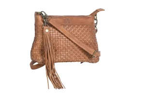 STS Ranchwear Womens Sweetgrass Grace Distressed Tan Leather Crossbody Bag