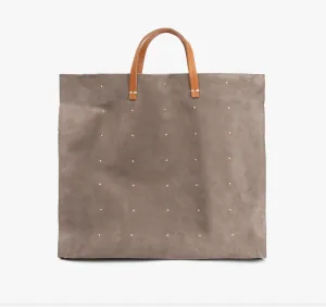 Suede Simple Tote with Studs