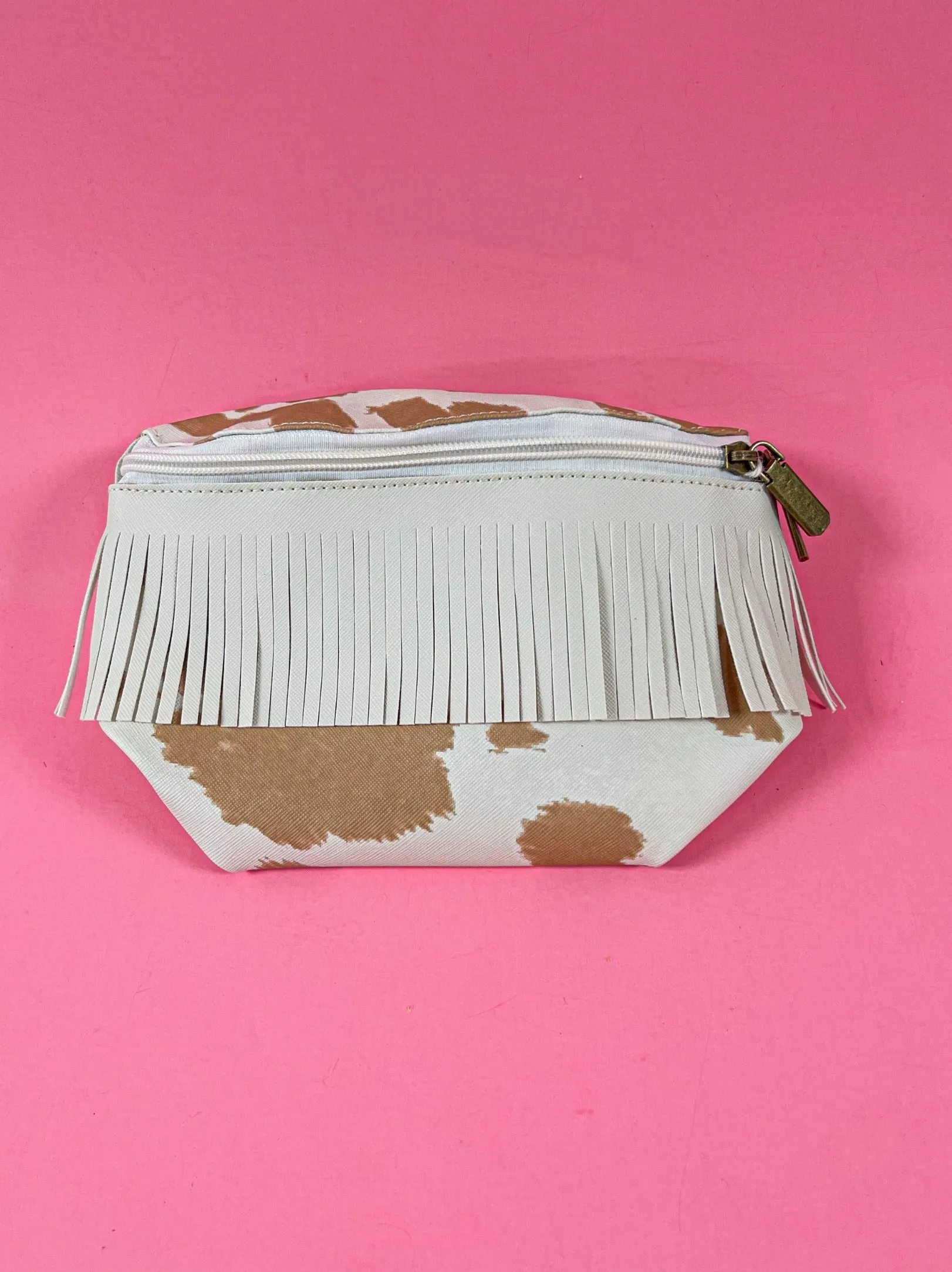 The Saddy Cowhide Belt Bag with Fringe