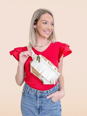 The Saddy Cowhide Belt Bag with Fringe