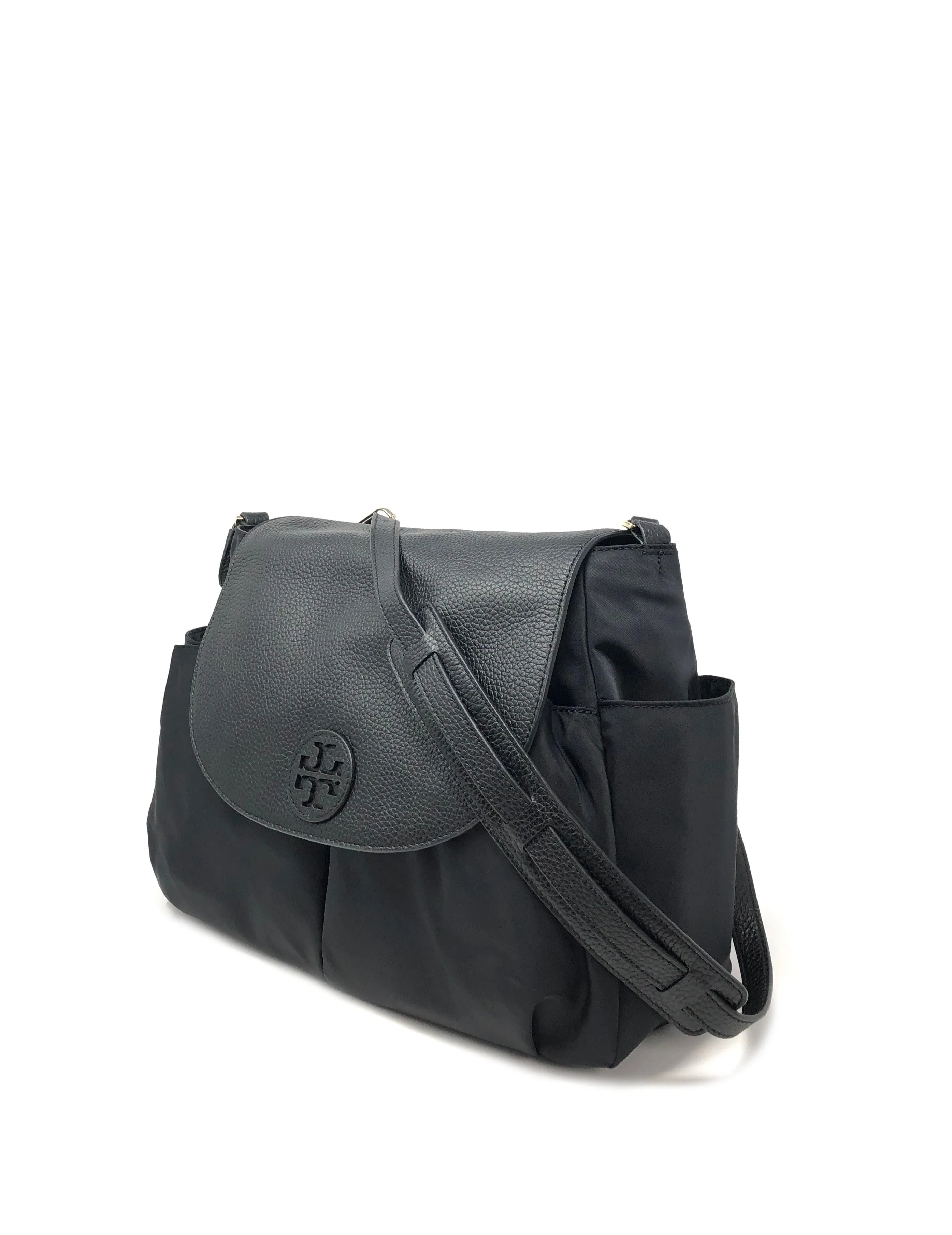 Tory Burch Black Thea Nylon Diaper Messenger Bag