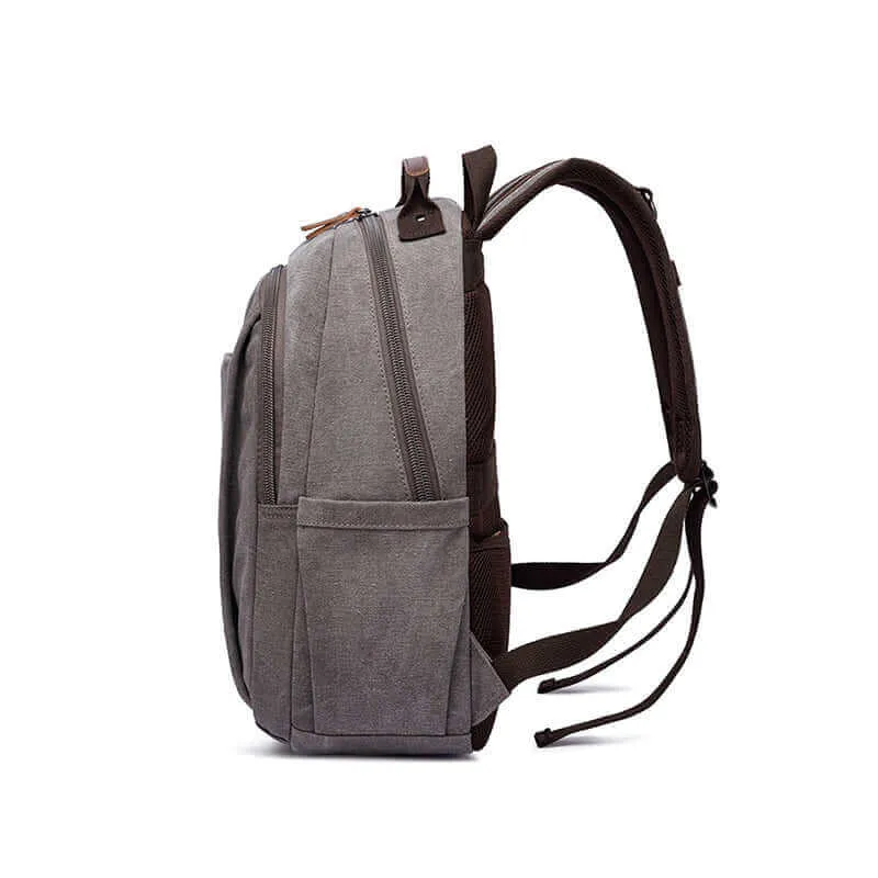 Versatile Canvas Laptop Backpack 23L - Work, Study, and Travel Companion