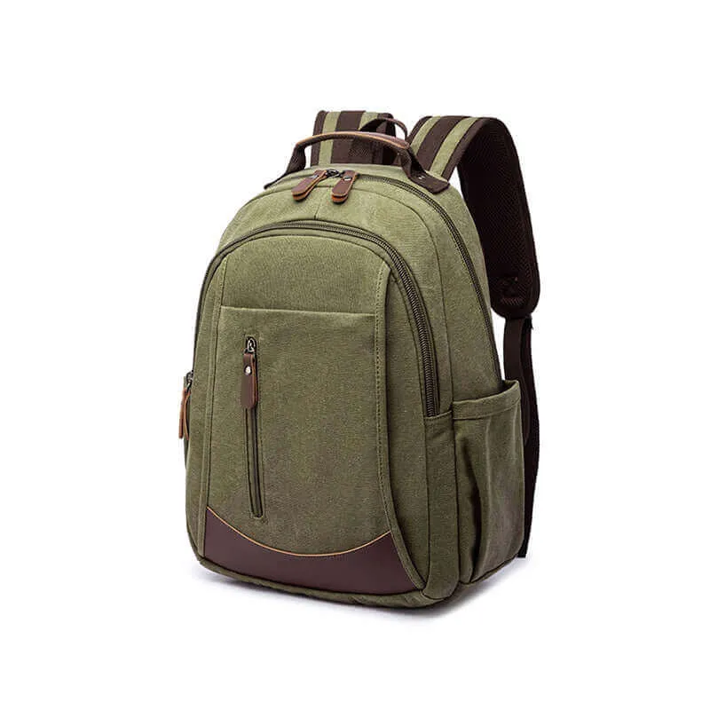 Versatile Canvas Laptop Backpack 23L - Work, Study, and Travel Companion