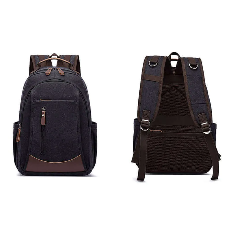 Versatile Canvas Laptop Backpack 23L - Work, Study, and Travel Companion