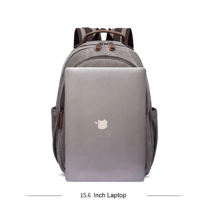 Versatile Canvas Laptop Backpack 23L - Work, Study, and Travel Companion