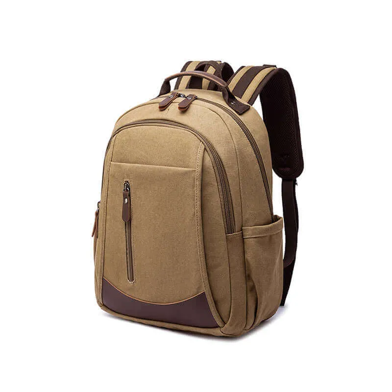 Versatile Canvas Laptop Backpack 23L - Work, Study, and Travel Companion