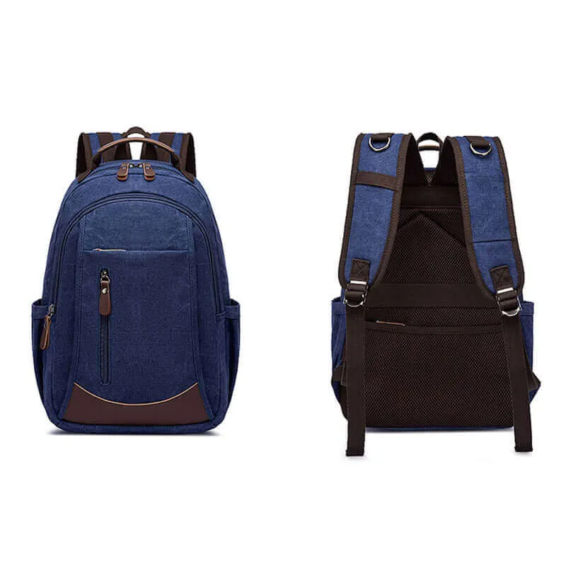 Versatile Canvas Laptop Backpack 23L - Work, Study, and Travel Companion