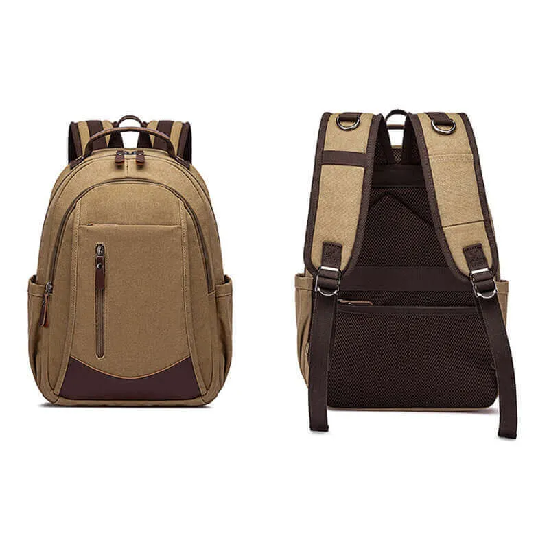 Versatile Canvas Laptop Backpack 23L - Work, Study, and Travel Companion