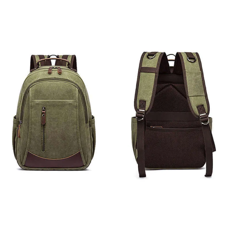 Versatile Canvas Laptop Backpack 23L - Work, Study, and Travel Companion