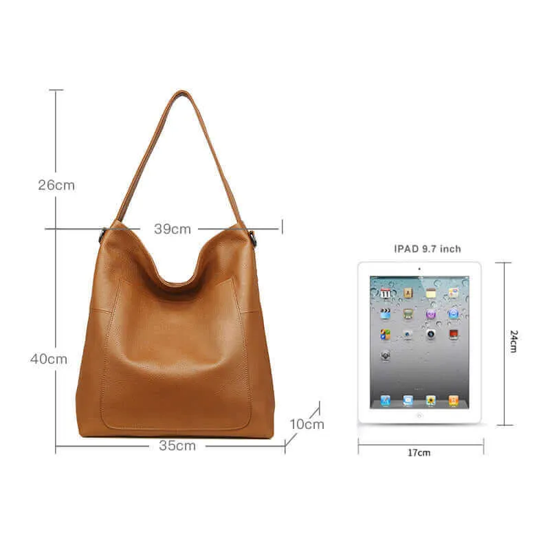 Women's Large Leather Shoulder Bag – Spacious & Stylish