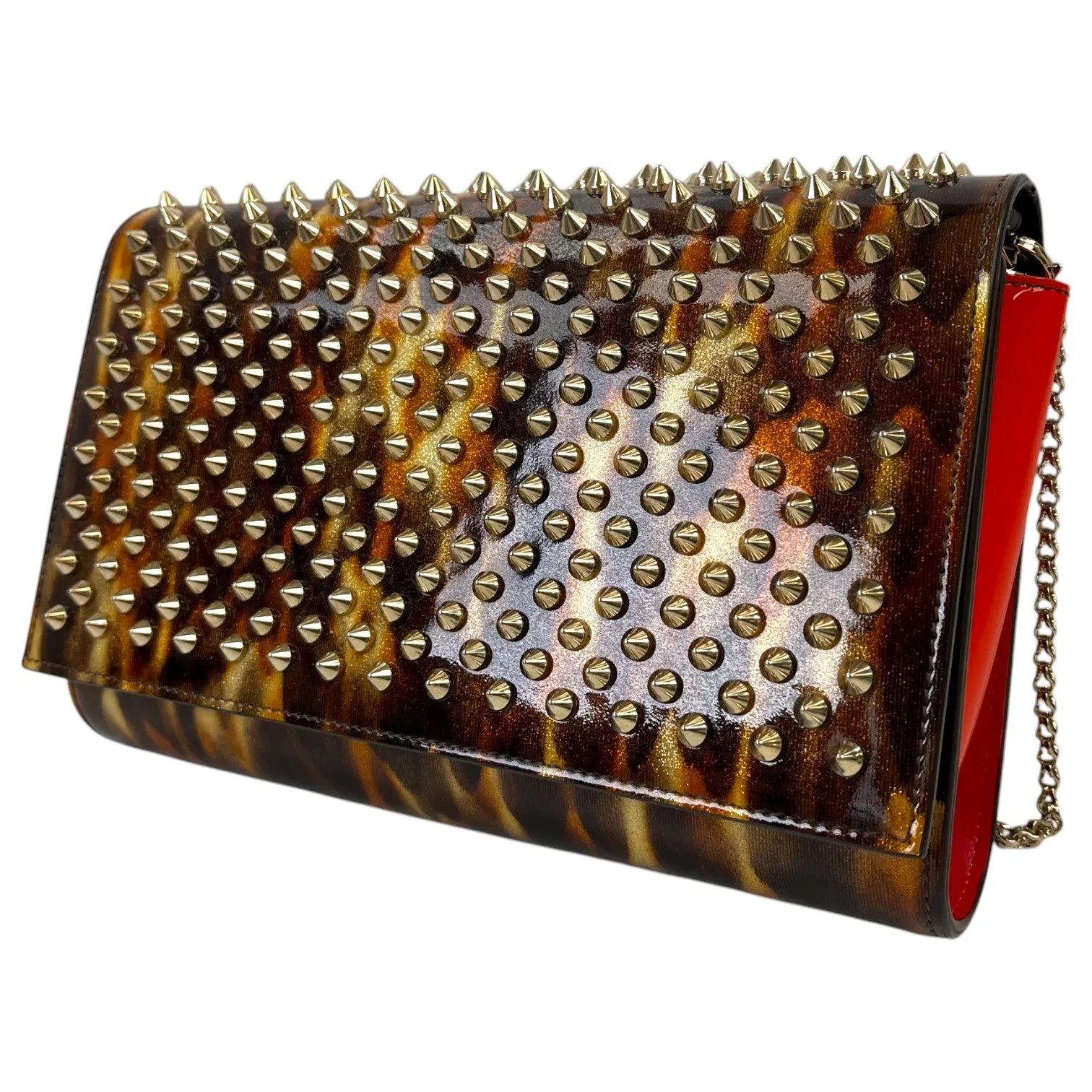 Women's Paloma Leopard Spike Clutch Burnt Orange