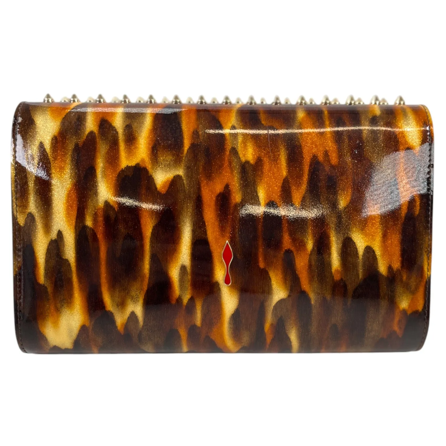 Women's Paloma Leopard Spike Clutch Burnt Orange